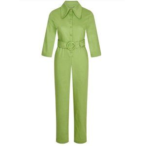 House of Sunny Green Jumpsuit with Belt, Size 4